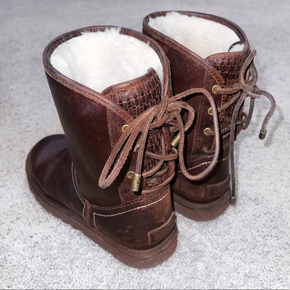 Ugg Mariana Water Resistant Brown Short Boots - Picture 3 of 8